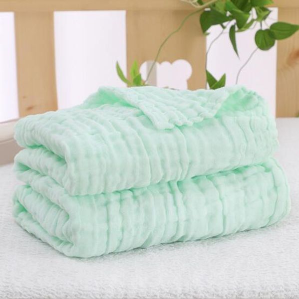 

100% cotton newborn muslin swaddles 6 layers solid colors blankets nursery bedding newborn swadding bath towels 105x105cm toddler blankets