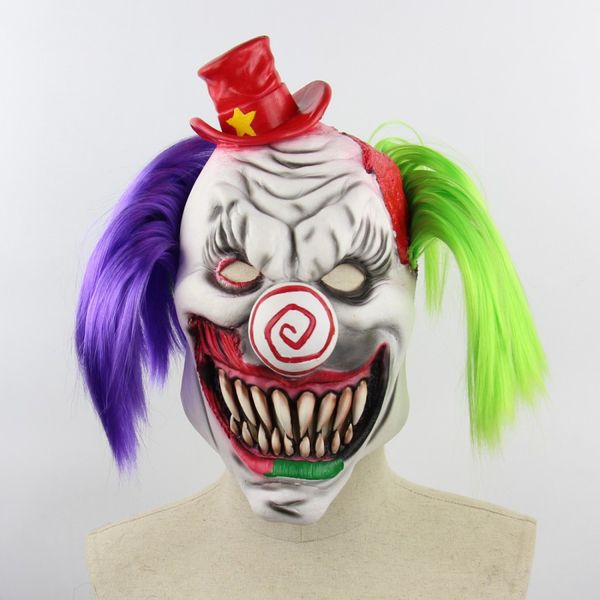 

creative natural latex halloween bar party supplies waterproof environment-friendly scary latex plush clown mask