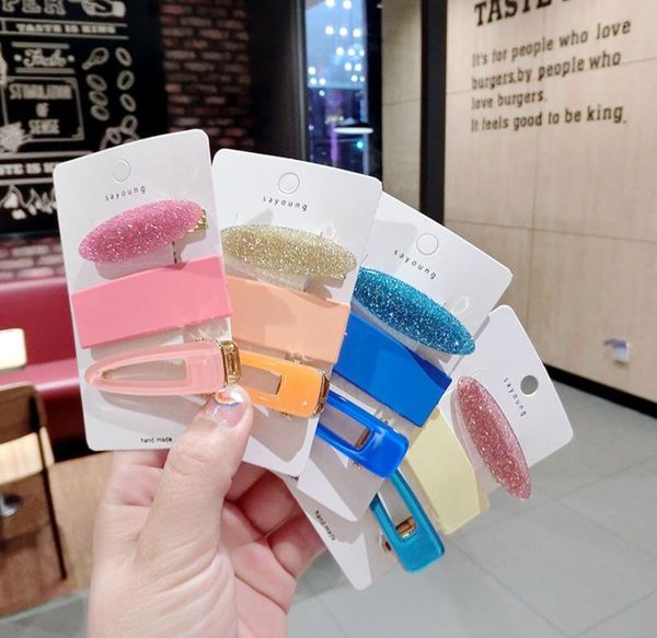 

new boutique women acetate geometric colorful hair clips cute hair clip barrettes headwear headband kids accessories j98