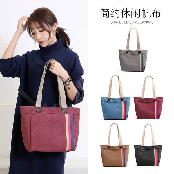 

2020 woman canvas handbags casual lady big capacity shoulder bags girls crossbody pack vintage solid multi-pocket ladies totes bolsas