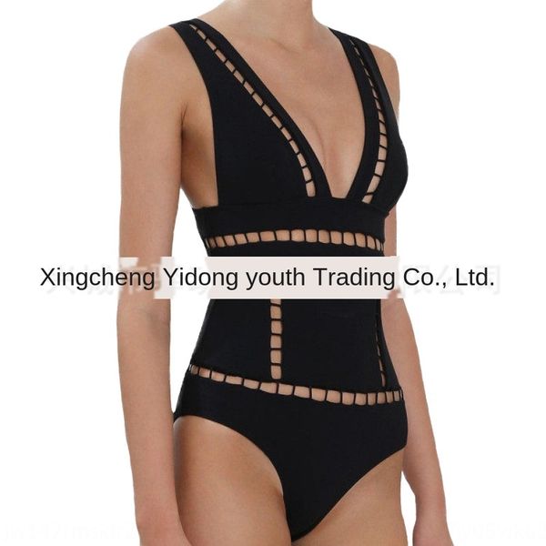 

black hollow women's triangle one-piece black hollow bikini women's triangle one-piece bikini swimsuit swimsuit swimsuit, White;black