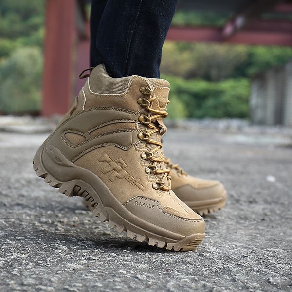 

winter military boots men comfortable tactical boots army desert combat male boots outdoor high ankle shoes 2019 new big size 46, Black