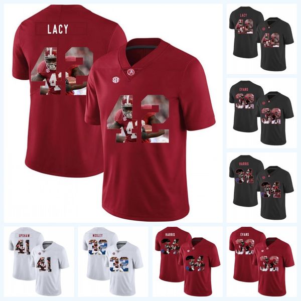 

42 Eddie Lacy Alabama Crimson Tide 32 Rashaan Evans 41 Courtney Upshaw 32 CJ Mosley 34 Damien Harris NCAA Football Printed Lettering Jersey