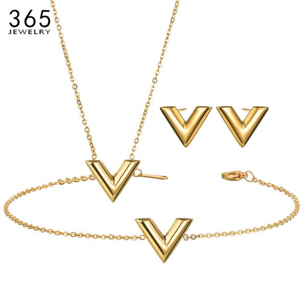

simple stainless steel letter v necklace women girl gold/silver/rose gold alphabet pendant necklace party gife