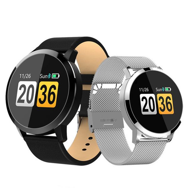 

business smart watch ip67 waterproof heart rate monitor smart watch 0.95 inch oled color screen for android ios mens, Slivery;brown