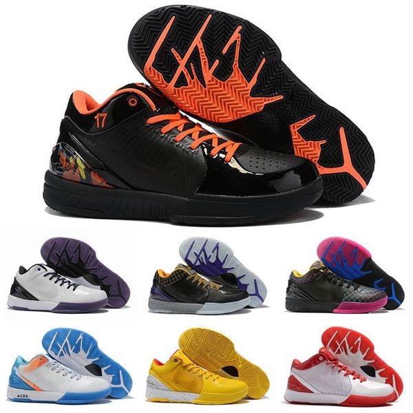 

classic mamba zoom iv 4 protro draft day hornets carpe diem del sol sports kids basketball shoes mens zk4 4s sneakers, Black