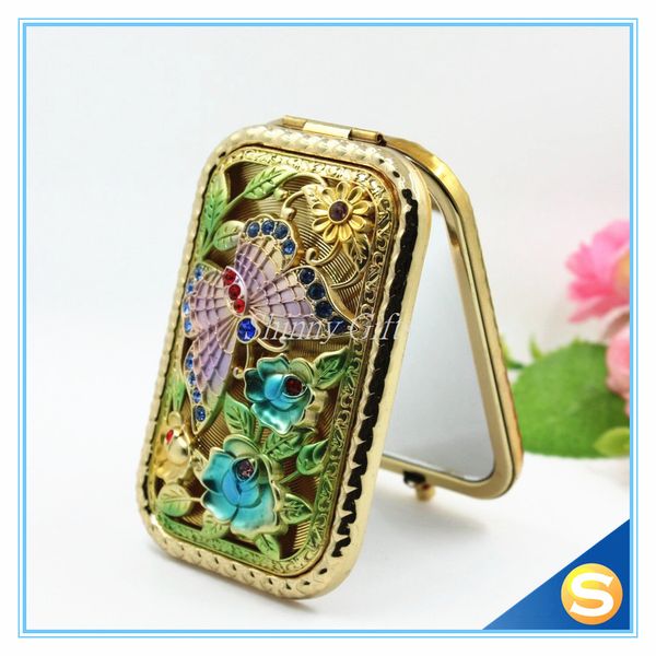 

pierced square compact mirror for wedding gifts pocket mirror