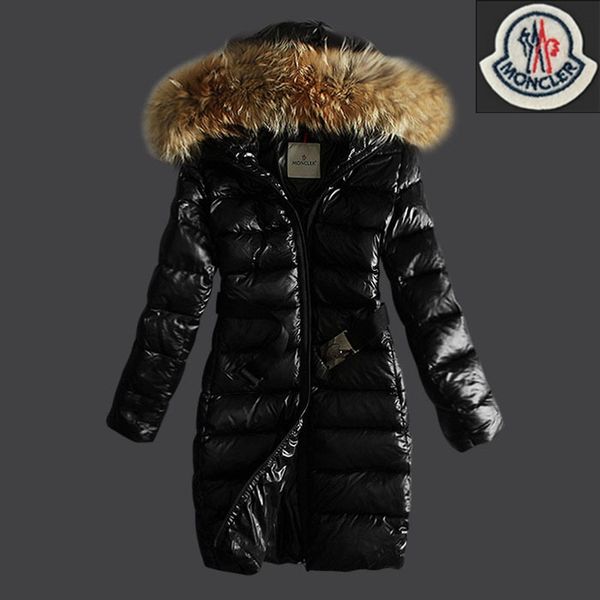 

q22 women winter jacket ladies real raccoon fur collar duck down inside warm coat femme with all the tag and label 19, Black