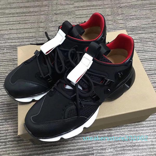 

arrival krystal spike sock donna flat sneakers designer mens red bottoms shoes womens rivet spiky sock junior spikes flat with boxs s02, Black