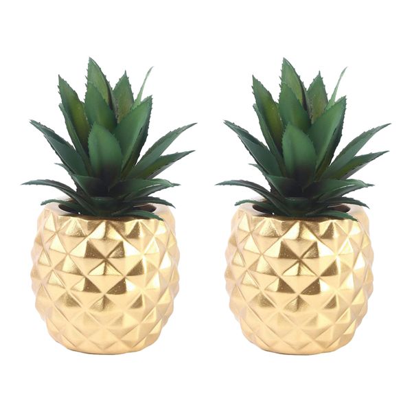 

2pcs modern pineapple ornament craft resin finishes home living room deskdecor gift statue