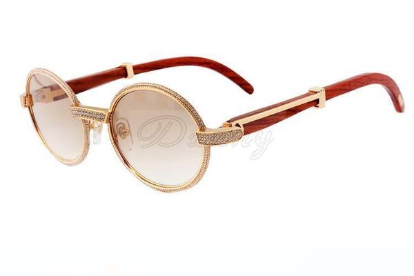 

2019 новые из натурального дерева полного кадра алмазов очки 7550178 высокого качества очков всего кадра, завернутый в бриллиантах размере, White;black