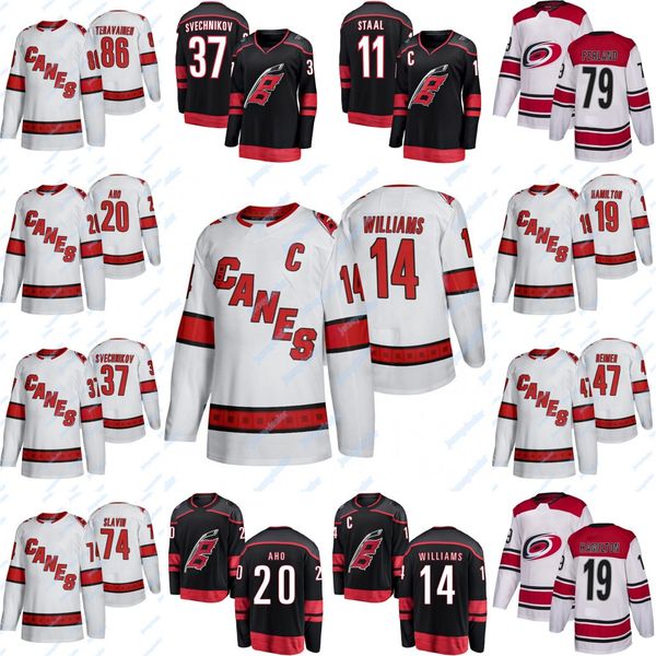 

Andrei Svechnikov 2019-20 Away Carolina Hurricanes jersey Sebastian Aho Teuvo Teravainen Jaccob Slavin Justin Williams Staal Niederreiter