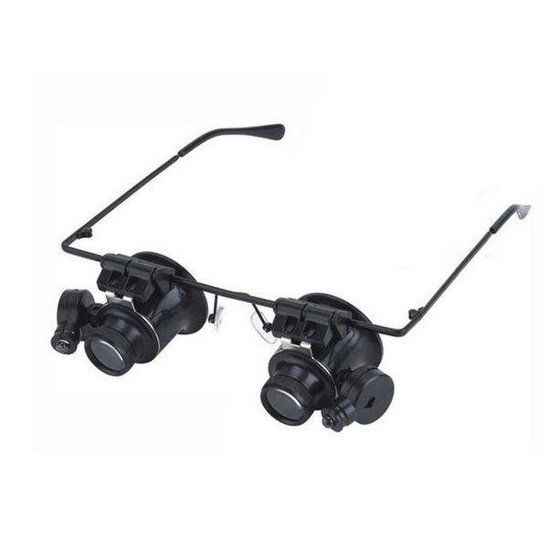 

new 20x double layer lens magnification glasses type watch repair magnifier with led light new arrival
