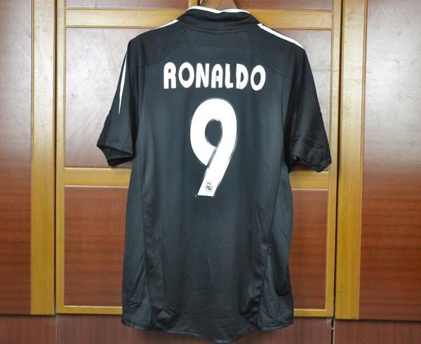 

04-05 real madrid retro soccer jersey ronaldo beckham football jersey, Black