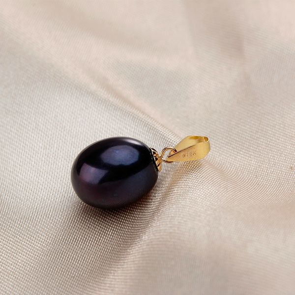 

promise real 18k yellow gold necklaces for women fashion 5a natural freshwater pearl pendants with chain jewelry, Silver