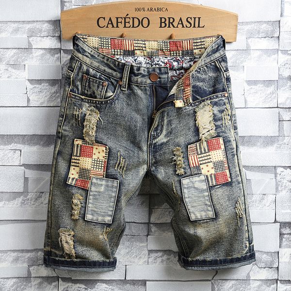 

mens designer summer shorts pants biker diesel men jeans for men ripped levi men jeans knee length designer shorts rock revival amiri jeans, Blue