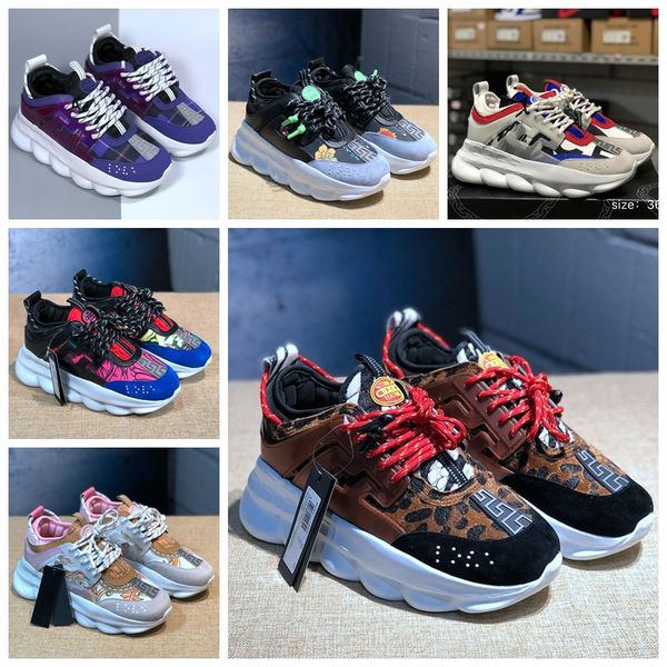 

chain reaction fashion luxury men designer shoes chainz balck white district medusa mens womens outdoor sneakers falt shoes