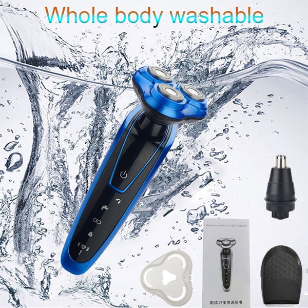 

3in1 electric men shaver rechargeable shaving floating beard trimmer blade whole body wash smart control machine portable f35