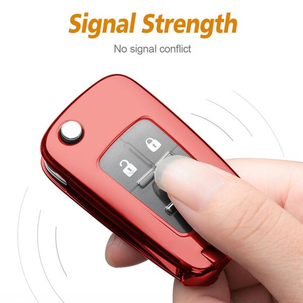 

tpu folding car key case holder protector for chevrolet, Silver