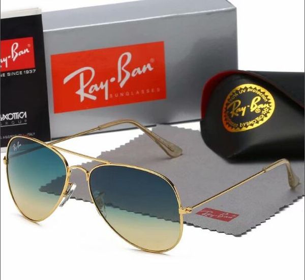 

g0rayban brands logo sunglass new fashion classic sunglasses attitude sunglasses gold frame square metal frame vintage style five colors, White;black