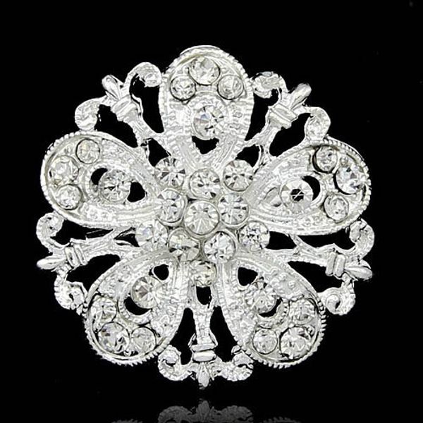 

high archives alloy silver floret lead needle crystal drill bit exquisite flower clothes & accessories brooch brooch, Gray