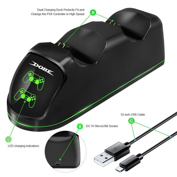 

ps4 dual controller charger usb charging dock station with status display for playstation p s4 / ps4 slim / ps4 pro controller