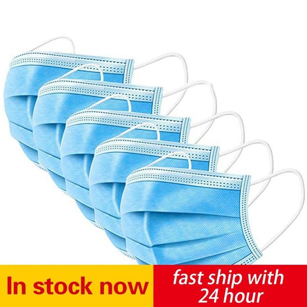 

50pcs protection masque disposable non-woven masks three-layer filter anti-dust germ mouth nose face mask dustproof mask a211