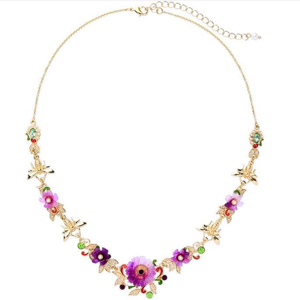 

blue bird tears fresh drop oil bee flower ladies necklace women necklace women accessories, Silver