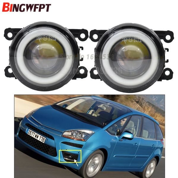 2 teile/para (Links + Rechts) Angel Eye auto-styling Nebel Lampen LED Für Citroen C4 Grand Picasso UA_ MPV 2006-2012