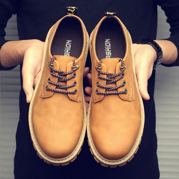 

leather shoes men black formal shoes summer oxford for men flats retro thick bottom lace up zapatos de hombre size 39-45