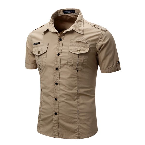 

outdoor breathable mens shirts 2020 short sleeve lapel neck solid color mens casual shirts pockets male, White;black