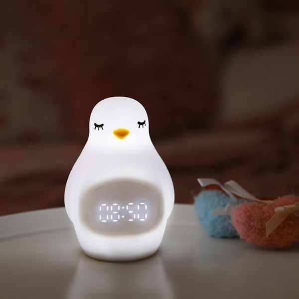 

2019 new led digital table alarm clock wake up light alarm clock sunrise bedside deskchildren's kids white 5v 1a