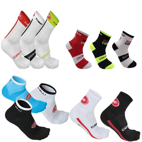 

new summer brand sports cycling socks men women breathable running bike bicycle socks, Black
