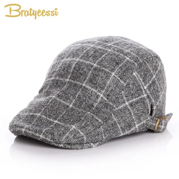 

woolen baby hat winter plaid kids cap classic baby boy hat accessories beret hats for babies, Yellow