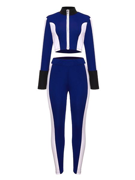 

женская одежда zipper топы с длинным рукавом тонкий брюки two-piece set, White