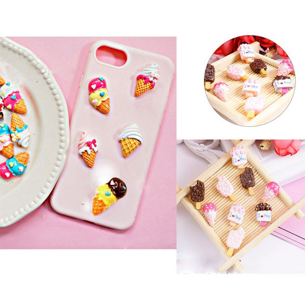 

20шт смешанной мини смола торт popsicle украшение ремесло бисер рамка flatback кабошон scrapbook diy приукрашивание аксессуары