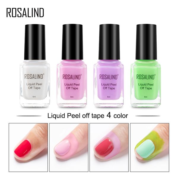 

rosalind nail gel polish peel off tape 6ml 4 colors peel off base coat gel paint for nails for manicure nails