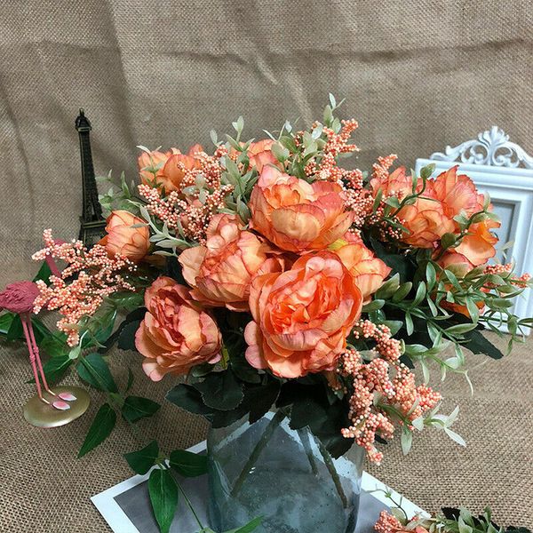 

2020 new artificial bouquet home floral wedding garden decor silk flower bridal hydrangea
