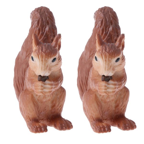 

2 pieces realistic animal model figures kids educational toy gift squirrel
