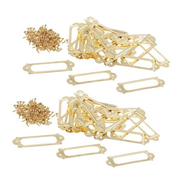 

40pcs label frame 59x17mm filing cabinet label holders name tag card holder frames labels, indexes supply-golden