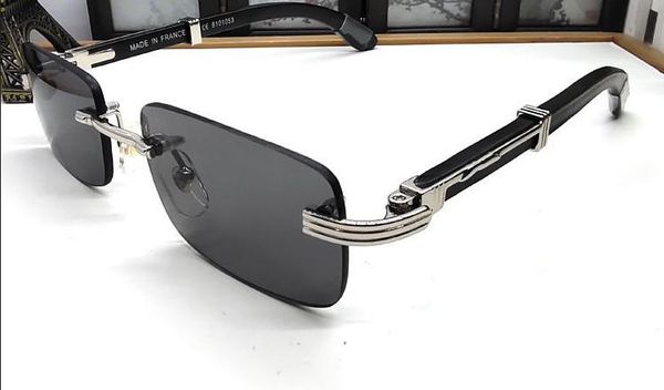 

lunettes black wood designer sunglasses for women classic brand designer buffalo horn wood sun glasses for men rimless come with boxes, White;black