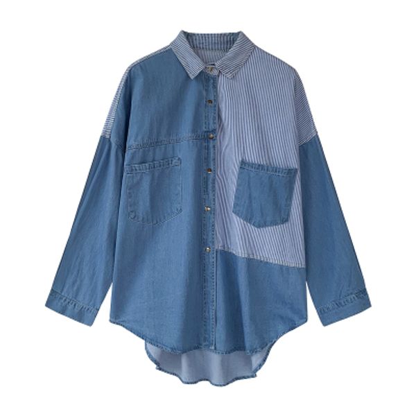 

spring and autumn new korean loose bf denim shirt female design sense niche shirt hong kong style shirt jacket tide sry xsq, White