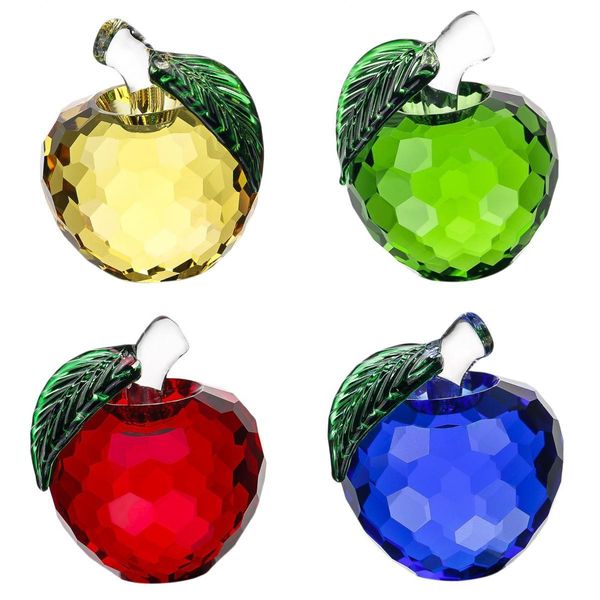 

4pcs crystal paperweight clear colorful glass figurine &gift box