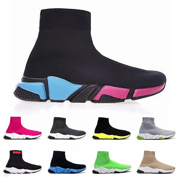 

2020 париж носок обувь casual обуви speed ​​trainer высокого качество кроссовки speed ​​trainer дизайнер платформа носок черной обувь мужчин, Black