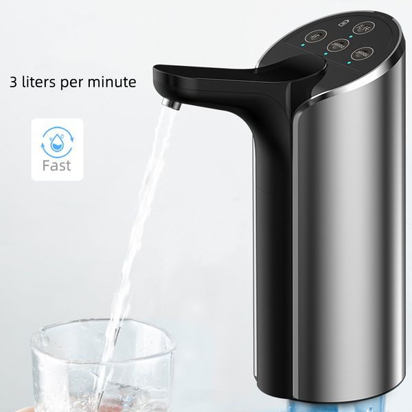 

portable bottle water pump dispenser gallon electric drinking switch pump usb charging rechargeable universal fit 3 gears