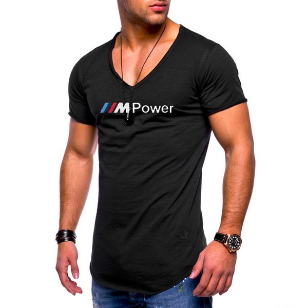 

new 2020 summer men's t-shirt for solid color cotton comfortable mens short sleeve fashion casual v-neck t-shirt male