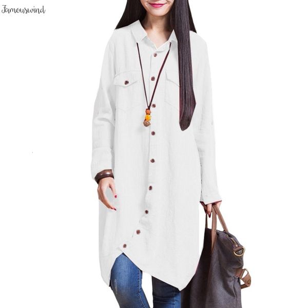 

shirt womens blouse plus size 3xl 4xl cap sleeve long female irregular loose casual long sleeve vintage lady, White