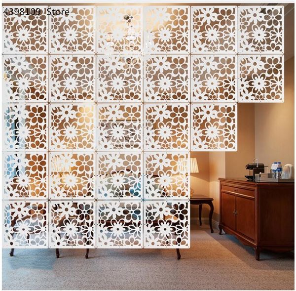 

white pvc hollow folding screen room partition curtain simple multi-function hanging screen living room porch partition curtain other home d