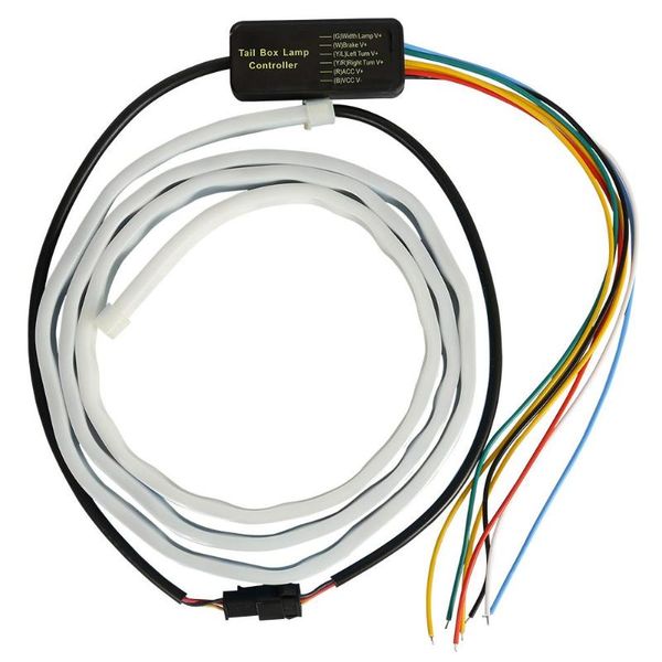 

vodool car led strip light rear trunk tailgate light dynamic streamer ice blue red yellow white brake turn signal reverse lights