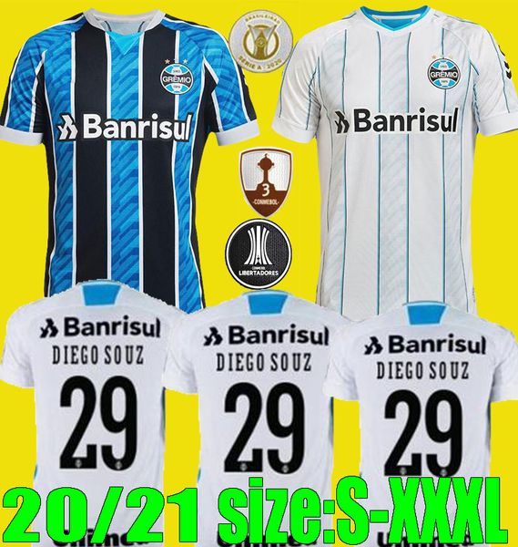 

size: s - xxxl 2020 2021 home gremio soccer jersey 20 21 miller luan douglas diego hailon away third football shirts camisetas de futbol, Black;yellow